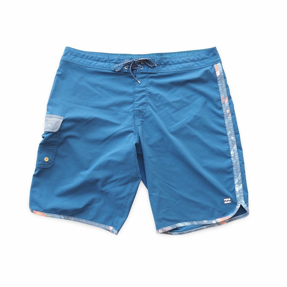Billabong 73 Pro Boardshorts‎ Blue Mens 36 Recycler 4-Way Stretch Surf Trunks